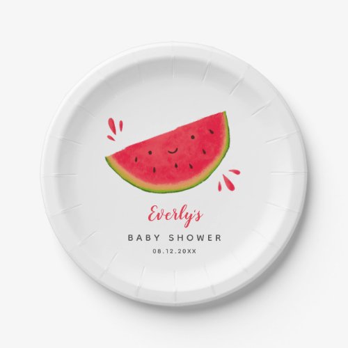 Watermelon Theme Baby Shower Paper Plates
