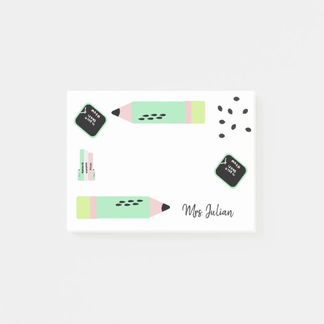 Watermelon Theme Back to School Teachers Name Post-it Notes (Front)