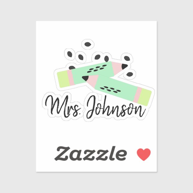Watermelon Theme Back to School Teachers Name Sticker (Sheet)