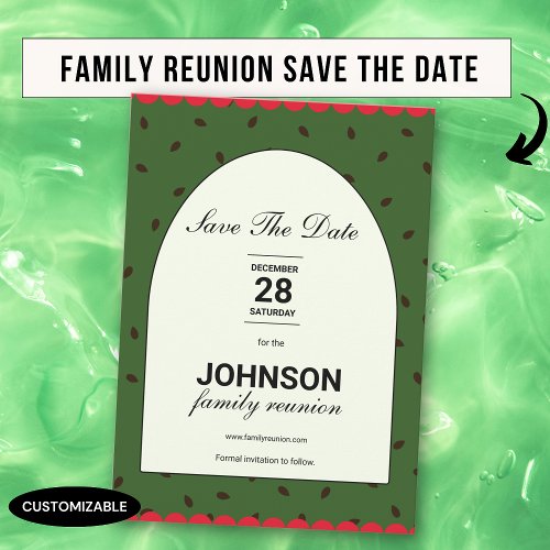 Watermelon Theme Family Reunion Red Green Save The Date