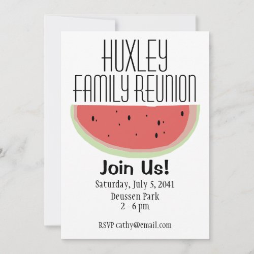 Watermelon Themed Family Reunion Invitation