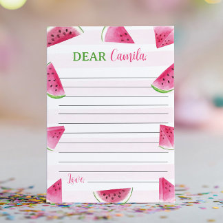 Watermelon Time Capsule Note Message Card