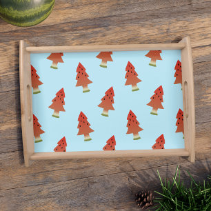 Watermelon Tree Fun Christmas Holiday Serving Tray