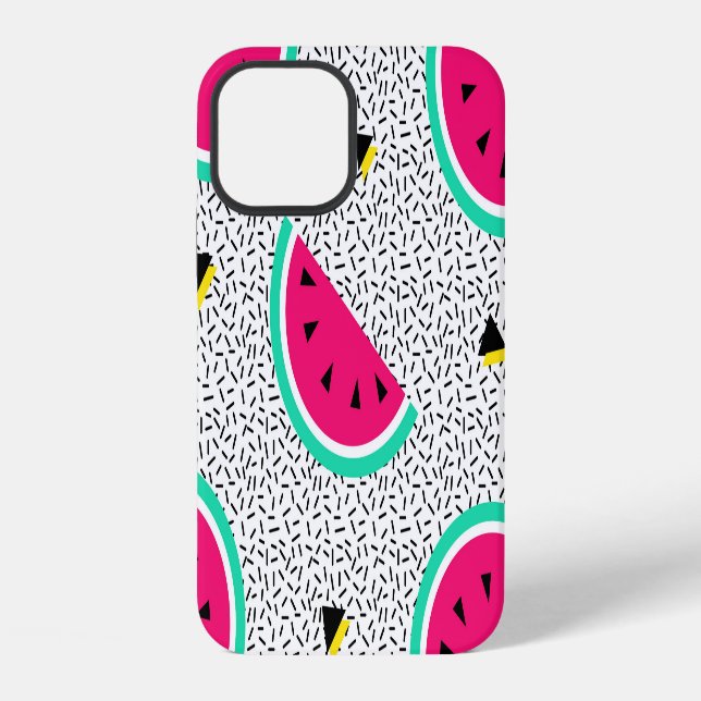 Watermelon triangles: retro summer texture. iphone case (Back)