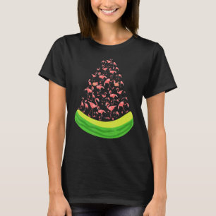 Watermelon Tropical Animal Bird Exotic Pink Flamin T-Shirt