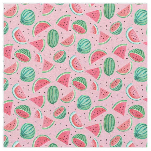 Watermelon | Tropical Fruit Summer | Fabric (Close Up)