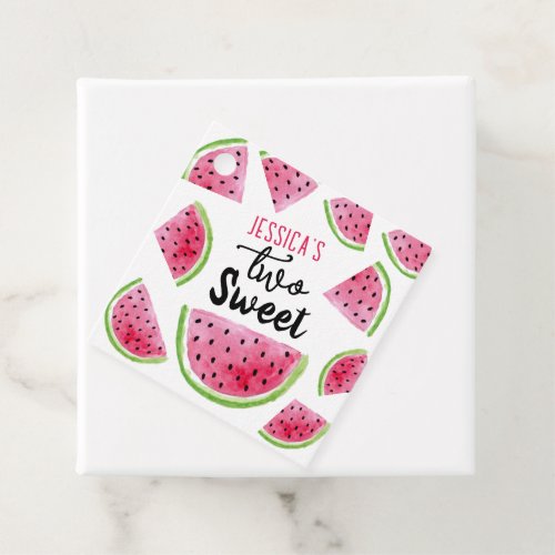 Watermelon Two Sweet Birthday Party Favor Tags