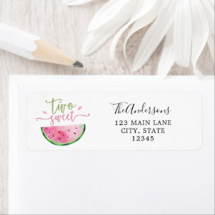 Watermelon Two Sweet Return Address Label