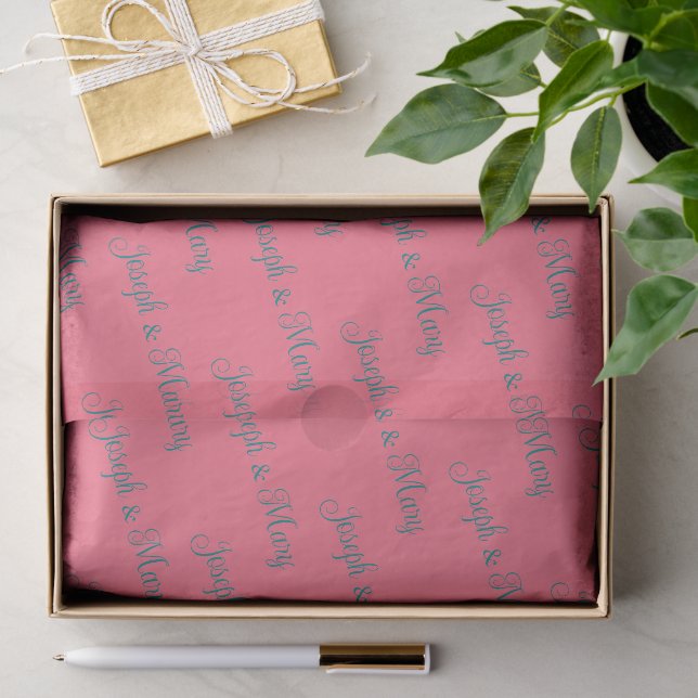 Watermelon & Vibrant Teal Script Summer Wedding Tissue Paper (Gift)