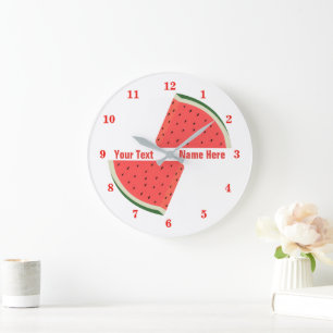 Watermelon Wall Clock with Custom Text 