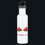 Watermelon Water Bottle<br><div class="desc">When you are on the run take you water with you along with a feeling of healthy nutrition by using this delightful, juicy Watermelon Water Bottle. Watermelon is a mouth-watering original illustration created by Debi Payne Designs. Its beautiful variegated shading of watermelon pink is the focal point of this luscious...</div>