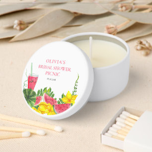Watermelon Watercolor Bridal Shower Picnic Mini Candle Favors