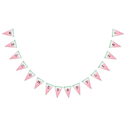 Watermelon Watercolor Bunting Flags