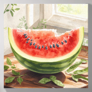 Watermelon Watercolor Canvas Photo Tile