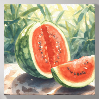 Watermelon Watercolor Canvas Photo Tile