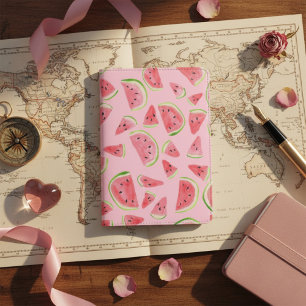 Watermelon watercolor colorful on pink passport holder