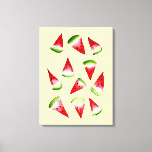 Watermelon watercolor cute fruit canvas print