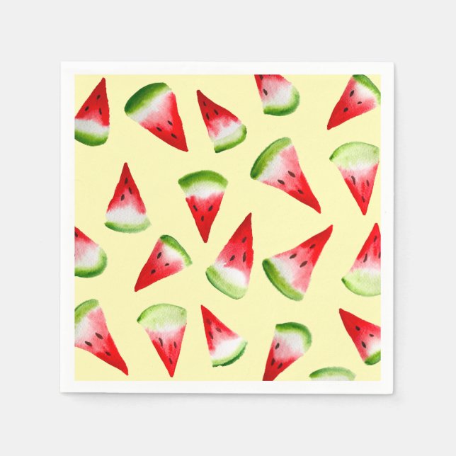 Watermelon watercolor cute fruit napkins (Front)