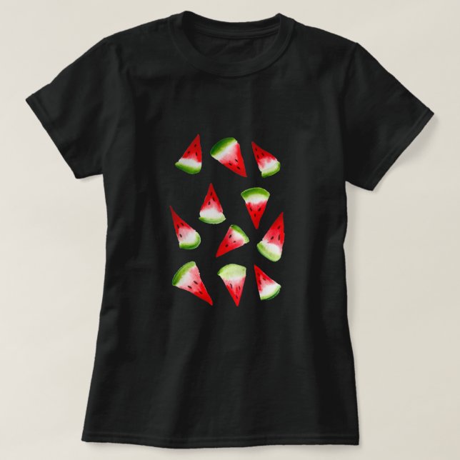 Watermelon watercolor cute fruit T-Shirt (Design Front)