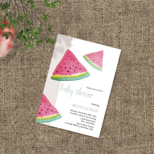 Watermelon Watercolor Illustration Invitation