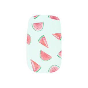 Watermelon Watercolor Pattern Minx Nail Art