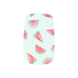 Watermelon Watercolor Pattern Minx Nail Art