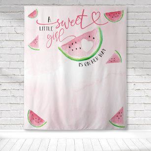 Watermelon Watercolor Pink Girl Baby Shower  Tapestry