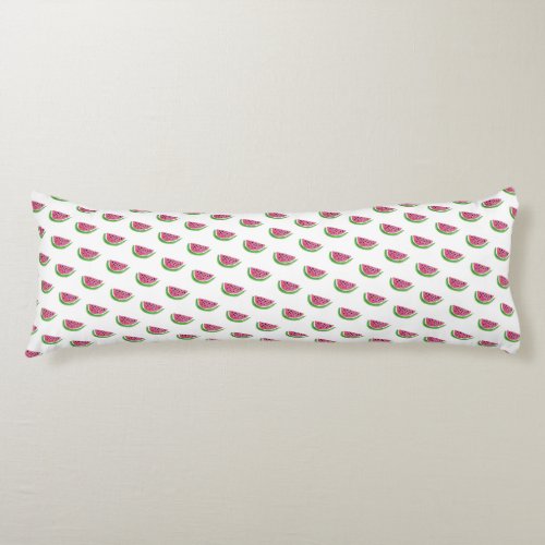 Watermelon watercolor pink green pattern body pillow