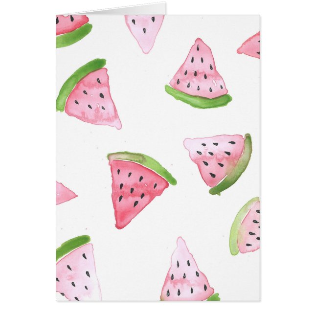 Watermelon Watercolor Print Greeting Card (Front)