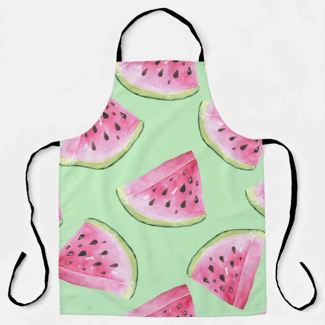 Watermelon watercolor, seamless summer pattern. apron (Front)