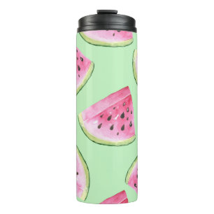 Watermelon watercolor, seamless summer pattern. thermal tumbler