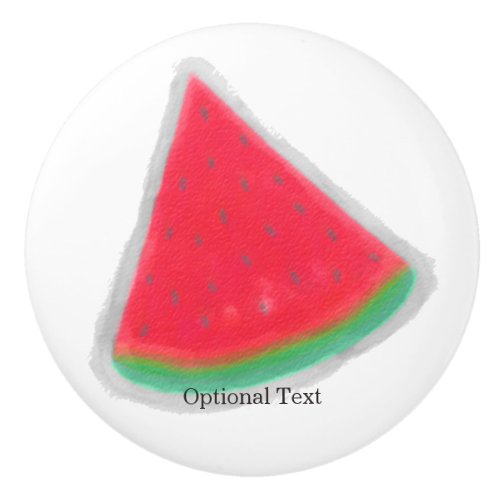 Watermelon Watercolor Slice of Fruit Custom Ceramic Knob