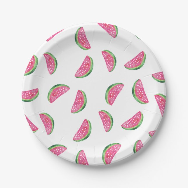 Watermelon watercolour party plate (Front)