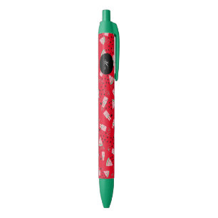 Watermelon Watermelon Fruit Pink Red Black Ink Pen