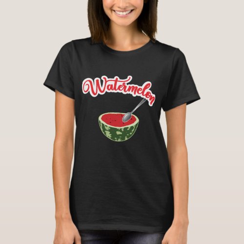Watermelon _ Watermelon Spoon Cute Fruit T_Shirt
