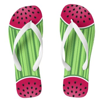Watermelon Wedge Slices Flip Flops by mystic_persia at Zazzle
