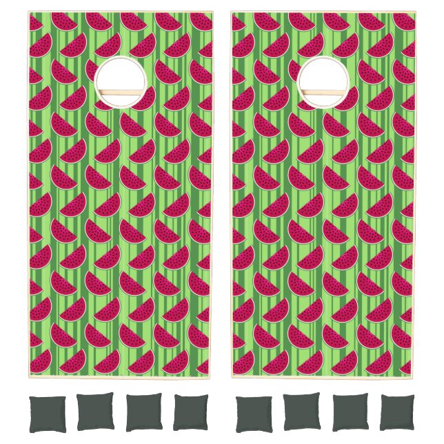 Watermelon Wedges Pattern Cornhole Set (Set)