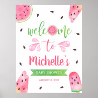 Watermelon Welcome Baby Shower Poster