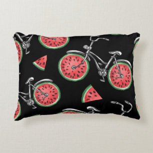 Watermelon wheel bicycles, summer pattern. accent pillow