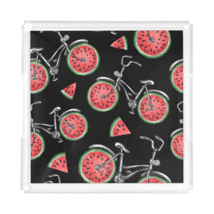 Watermelon wheel bicycles, summer pattern. acrylic tray