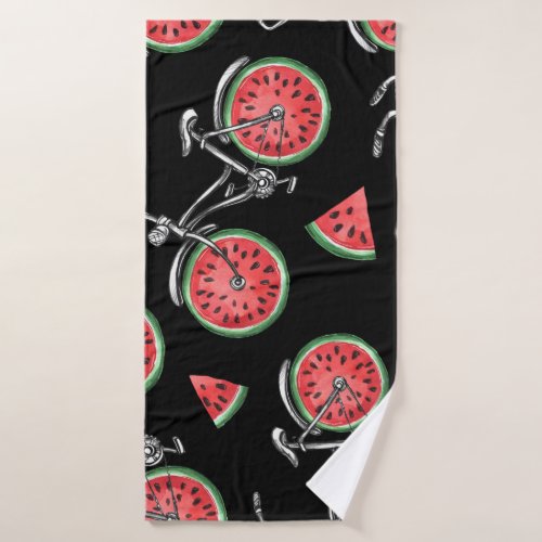 Watermelon wheel bicycles summer pattern bath towel