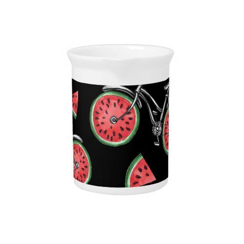 Watermelon wheel bicycles summer pattern beverage pitcher