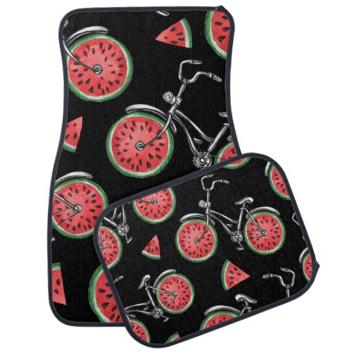 Watermelon wheel bicycles summer pattern car floor mat