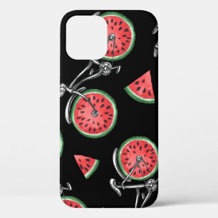 Watermelon wheel bicycles, summer pattern. iPhone 12 case