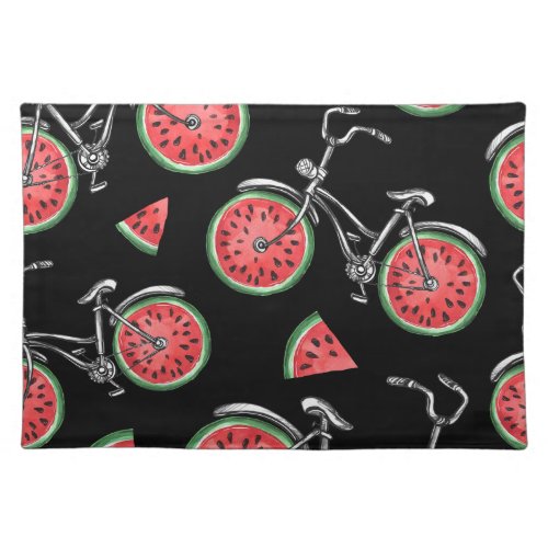 Watermelon wheel bicycles summer pattern cloth placemat