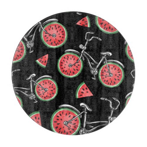 Watermelon wheel bicycles summer pattern cutting board