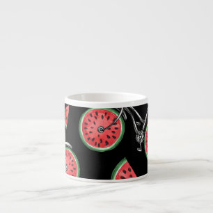 Watermelon wheel bicycles, summer pattern. espresso cup