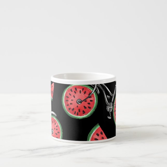 Watermelon wheel bicycles, summer pattern. espresso cup (Front)