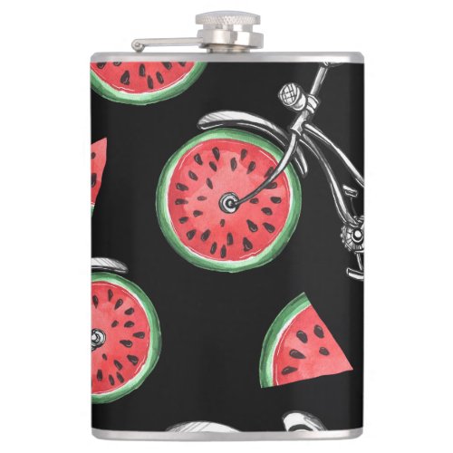 Watermelon wheel bicycles summer pattern flask