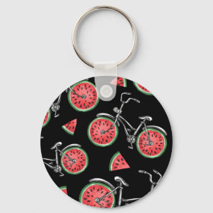 Watermelon wheel bicycles, summer pattern. keychain